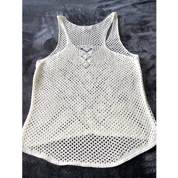 White Knitted Beach Chic Tank Top M - Picture 8 of 11